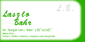 laszlo bahr business card